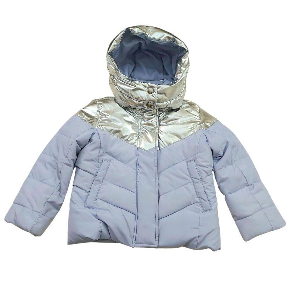 GAP Puffer Snow Hooded Jacket Girls XS Lilac Insulated Full Zip Winter Outdoor